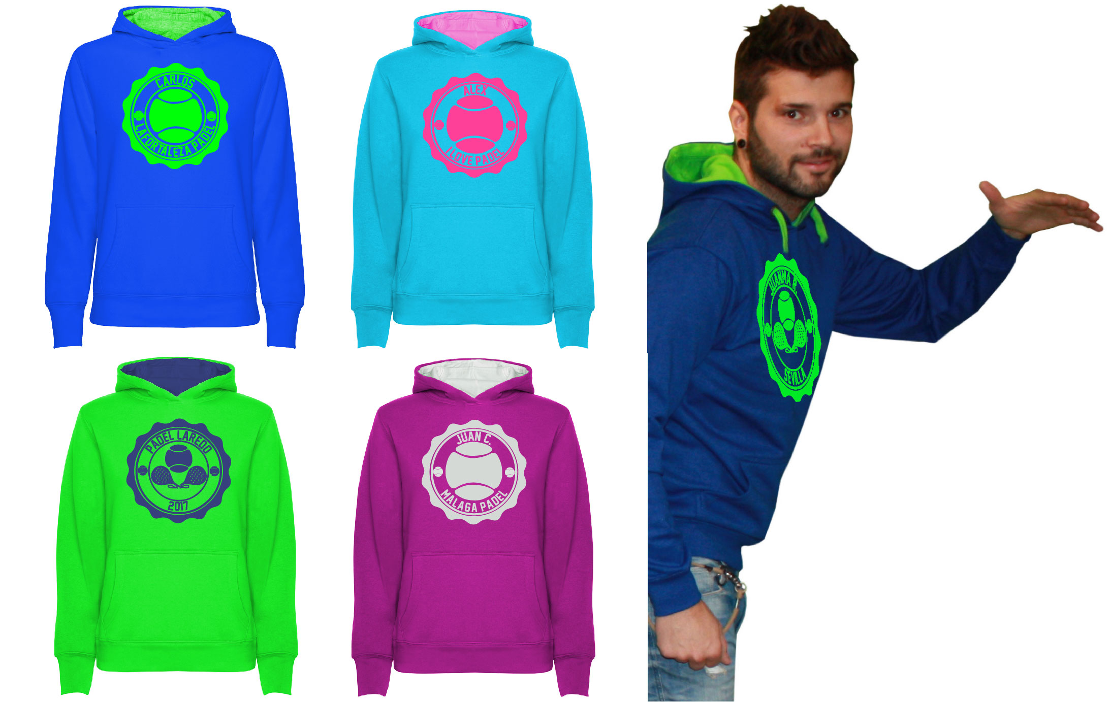 Sudadera Fluor Combi Hombre